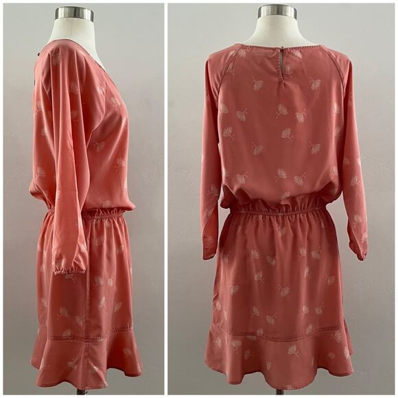 Joie Arryn B Dress Women's S Pink Dandelion Floral Mini Ruffle Flowy Elastic - Picture 2 of 11